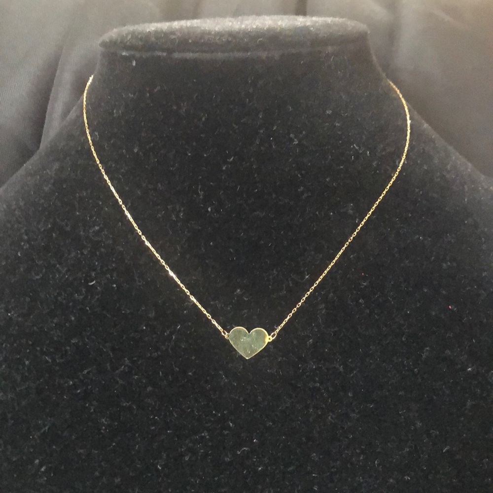 Kids 14K heart pendant necklace 15”